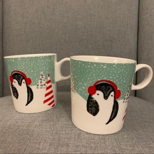 Starbucks Holiday Penguin Earmuffs mugs 10 oz